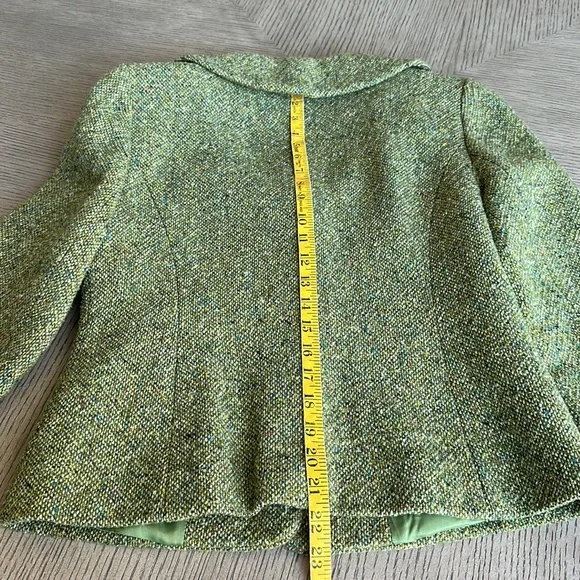LOFT - Vintage Green Tweed Jacket - SZ 6 - Picture 7 of 11